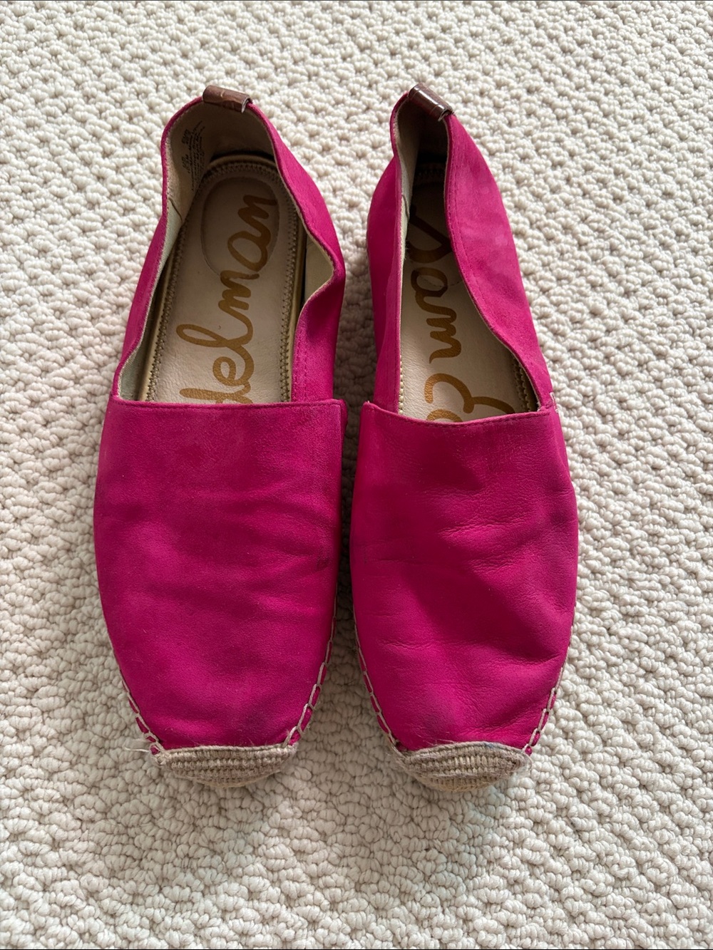 Sam Edelman Pink Suede Khloe Espadrille Flats Slip on size 11 womenโs